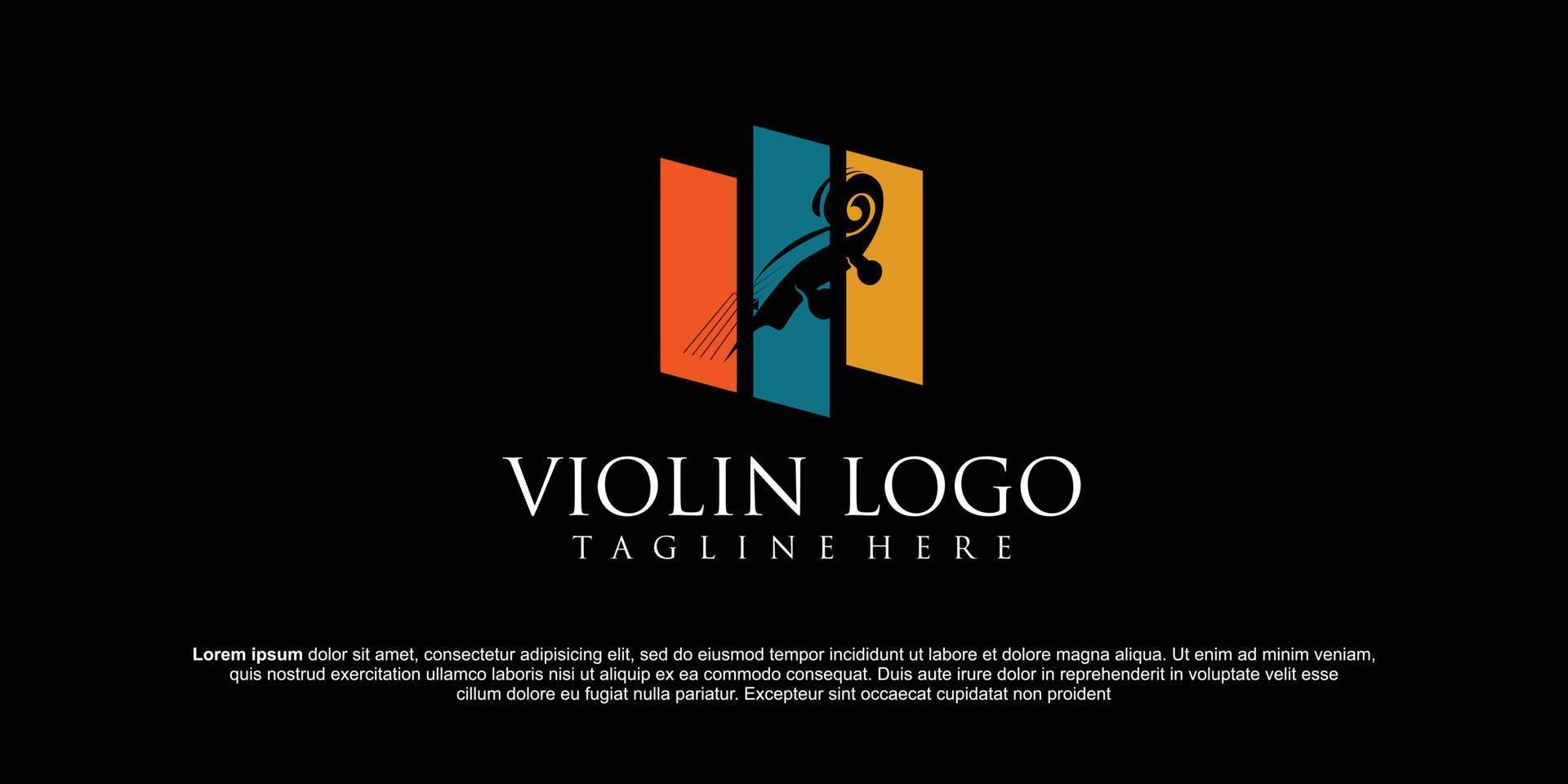 fiol huvud logotyp inspiration vektor mall