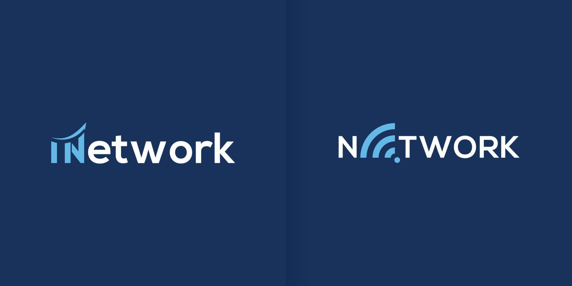 nätverk logotyp. ord mark varumärke logotyp. abstrakt teknologi logotyp. digital logotyp vektor