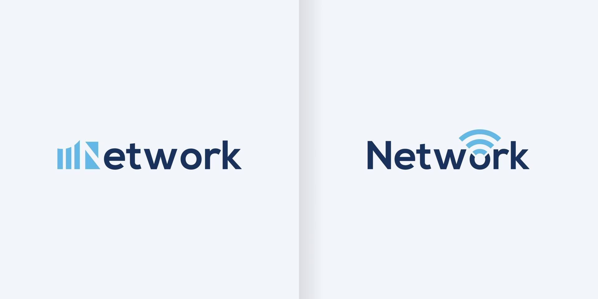 Wort Kennzeichen verbinden wie Netzwerk Logo Vektor