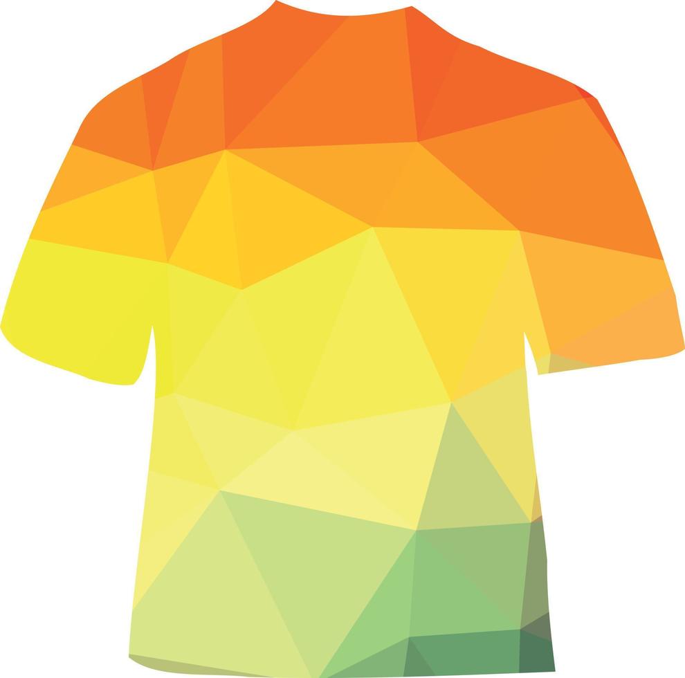 Vektor Bild von ein bunt T-Shirt. Silhouette von ein Hemd mit polygonal Muster