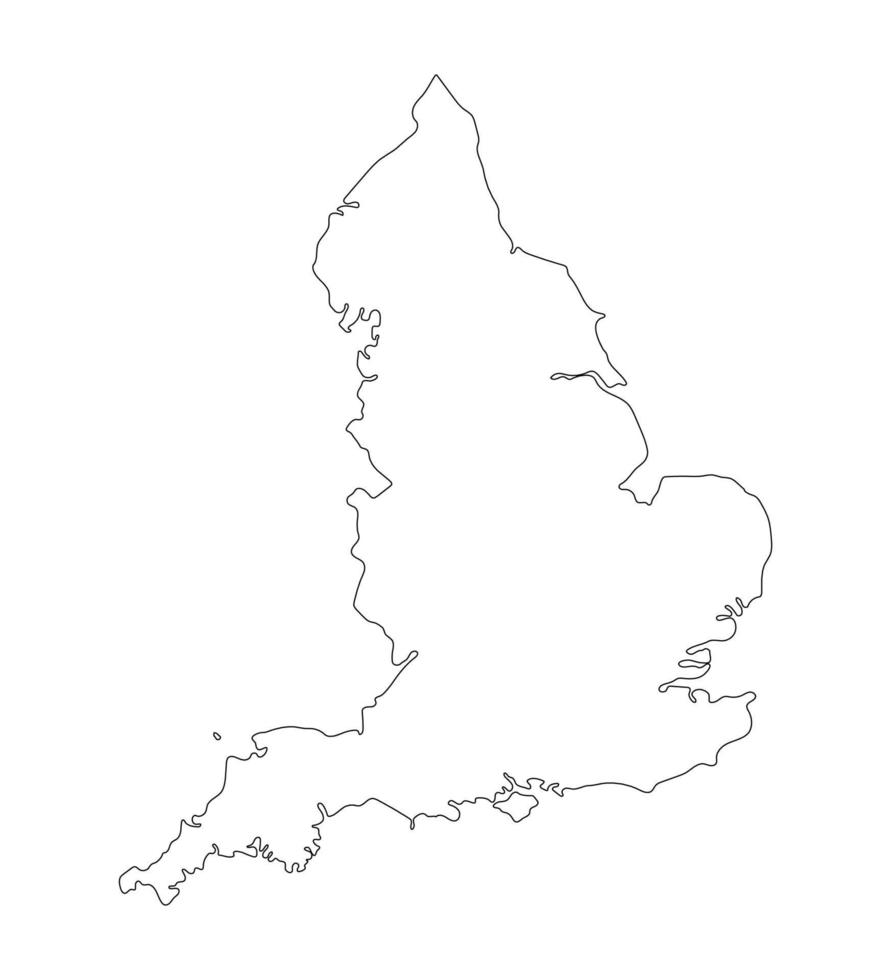 England Karta vit Färg med hög detaljer vektor