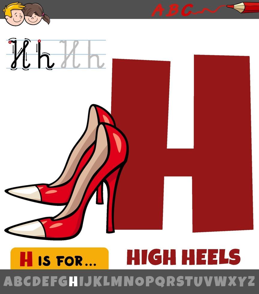 Buchstabe h aus dem Alphabet mit Cartoon-High-Heels vektor