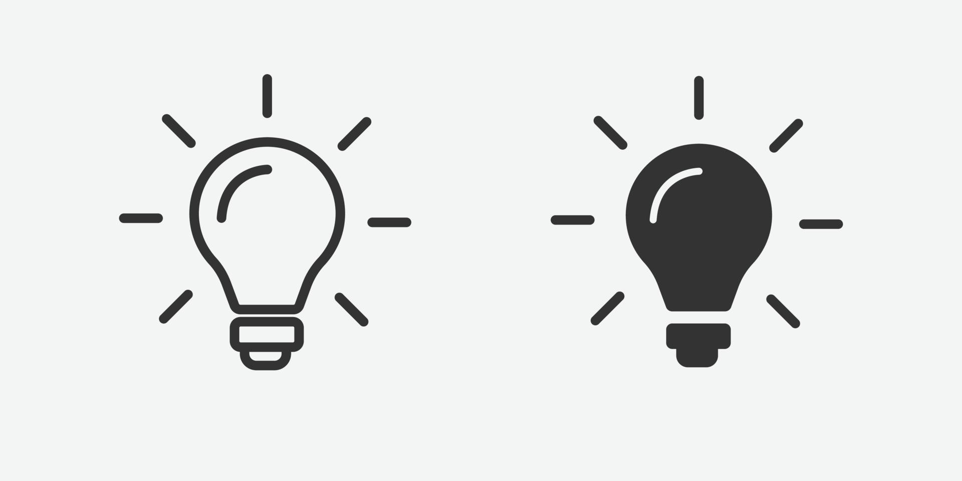 Glühbirne, Idee Gliederungssymbol für Website und mobile App auf grauem Hintergrund vektor
