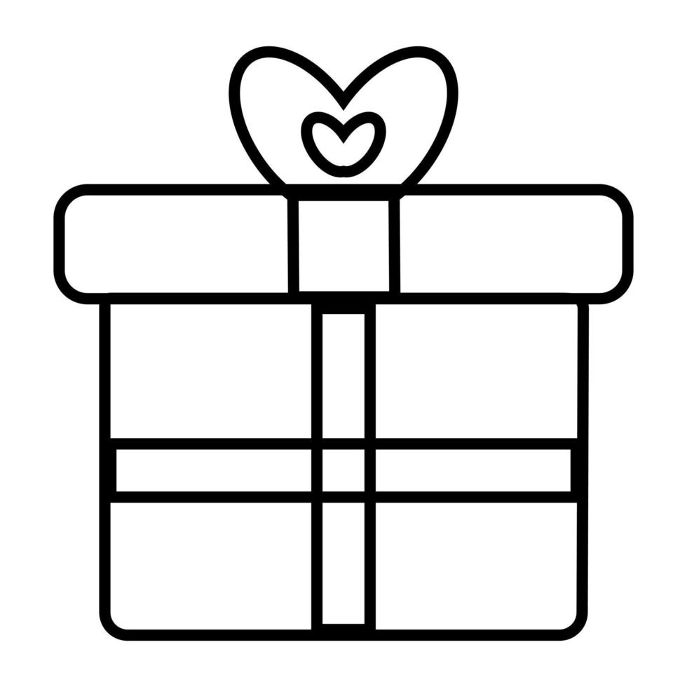 Geschenk Box Linie Symbol. Geschenk Geschenk Box Symbol. Überraschung Geschenk Kisten, Überraschung Geschenk Weihnachten Geschenk Symbol. Geschenk Verpackung mit Bänder zum Neu Jahr , Valentinsgrüße Tag, Party Feier Belohnung und Geschenk. vektor