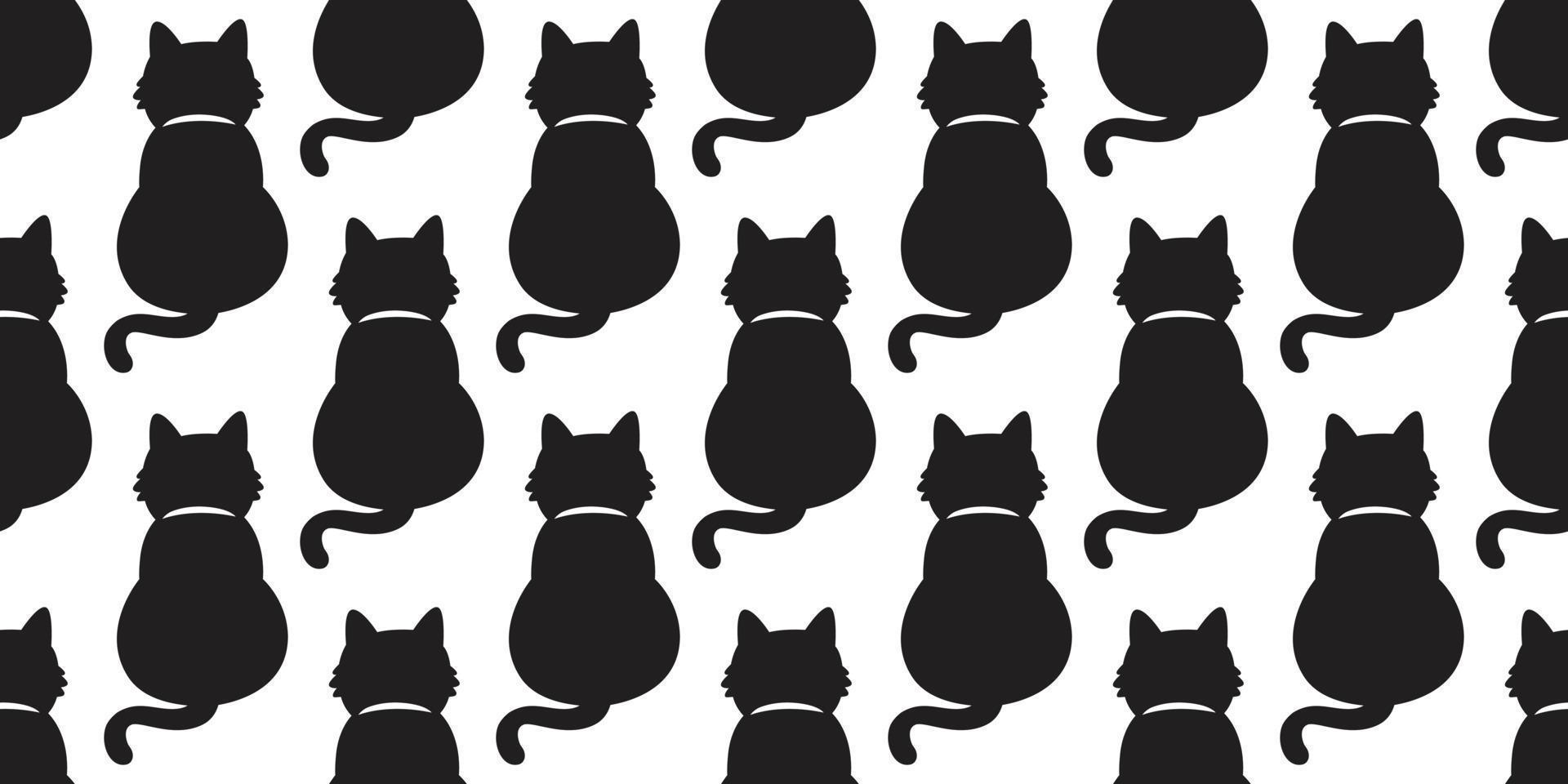 Katze nahtlos Muster Vektor schwarz Katze isoliert Hintergrund Hintergrund Illustration