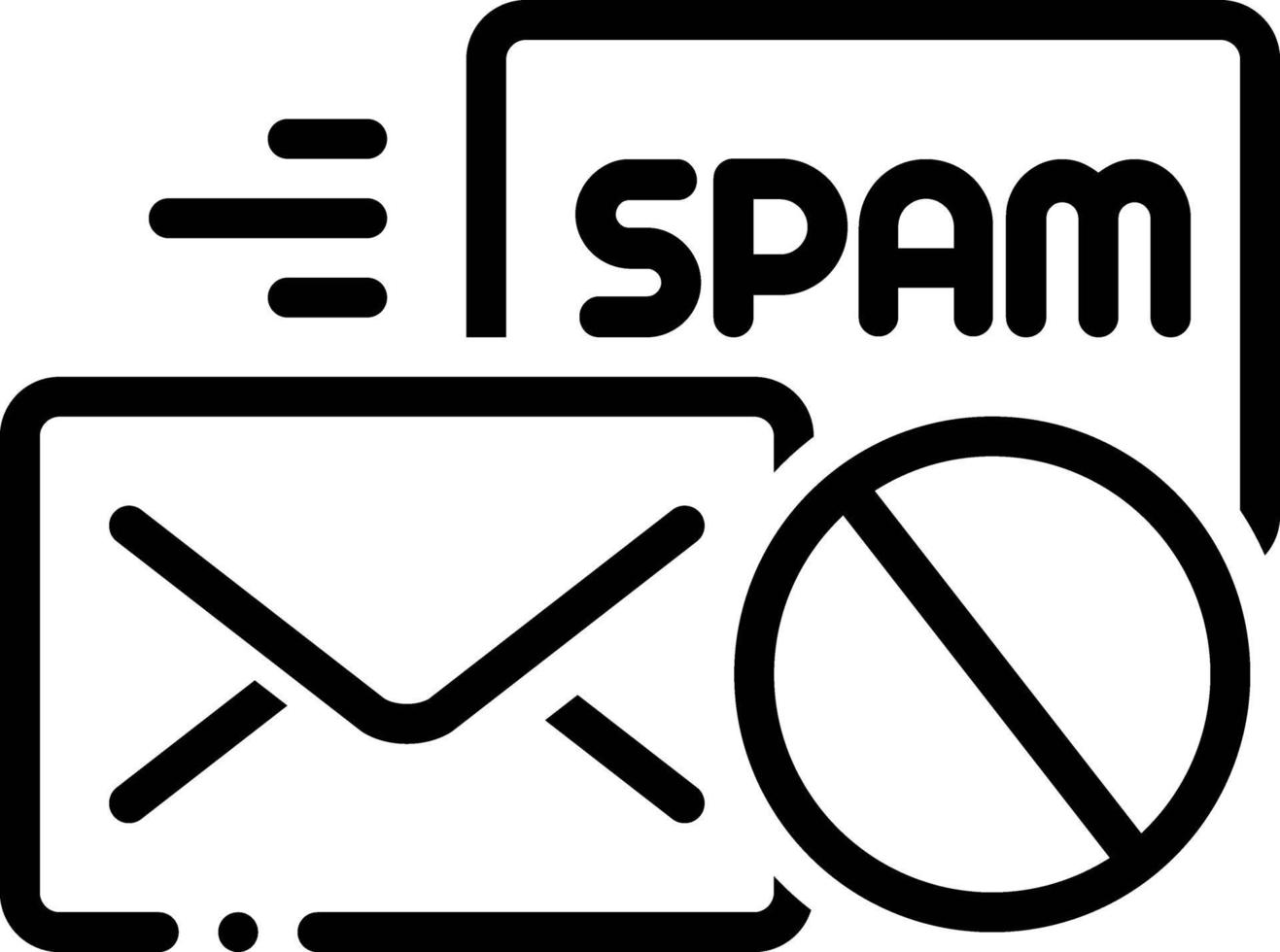 Zeilensymbol für Anti-Spam vektor