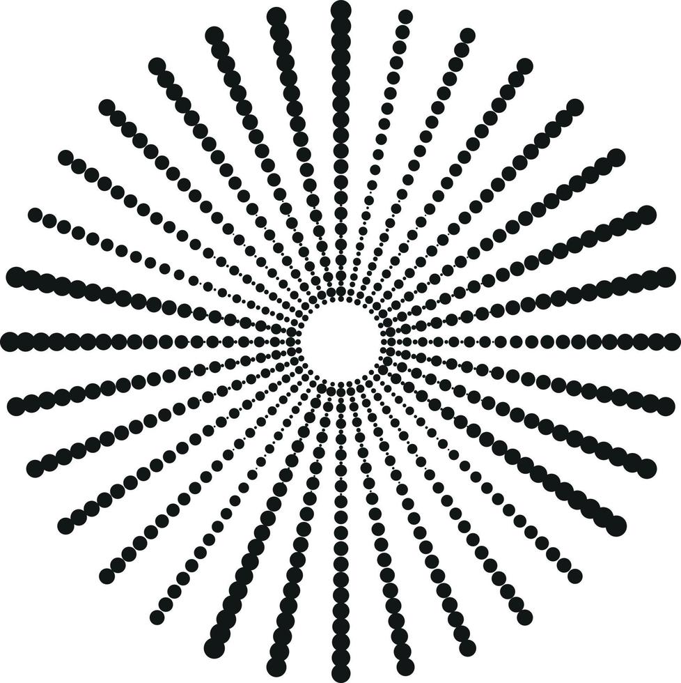 svart objekt med radiell strålar i vektor formatera