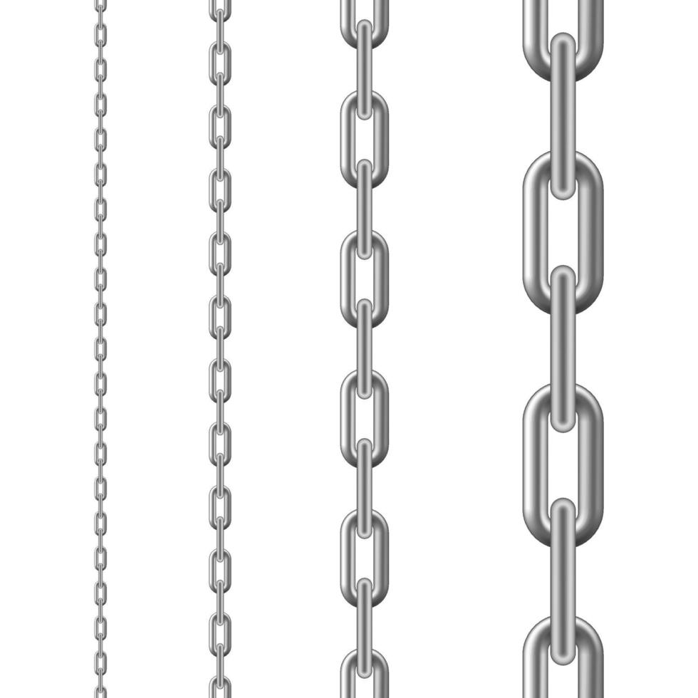 metallisk kedja. sömlös kedja isolerat på vit bakgrund. vektor illustration