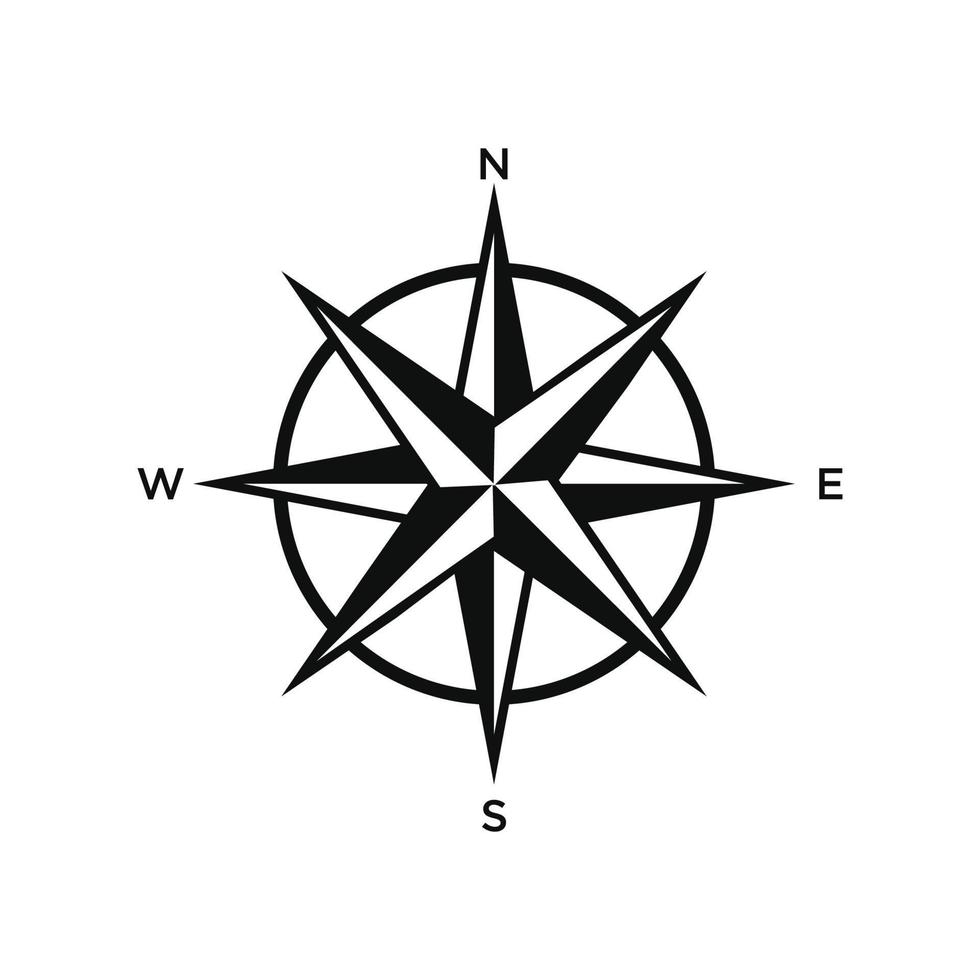 Kompass Symbol isoliert auf ein Weiß Hintergrund vektor