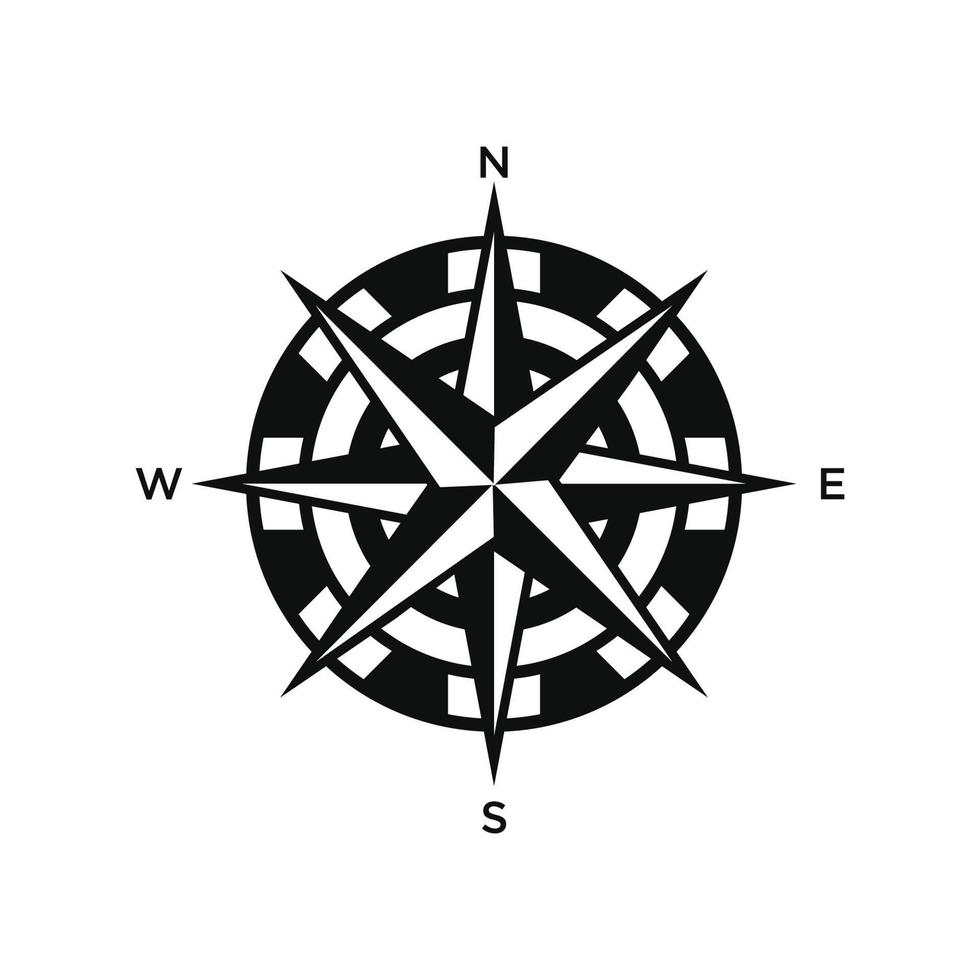 Kompass Symbol isoliert auf ein Weiß Hintergrund vektor