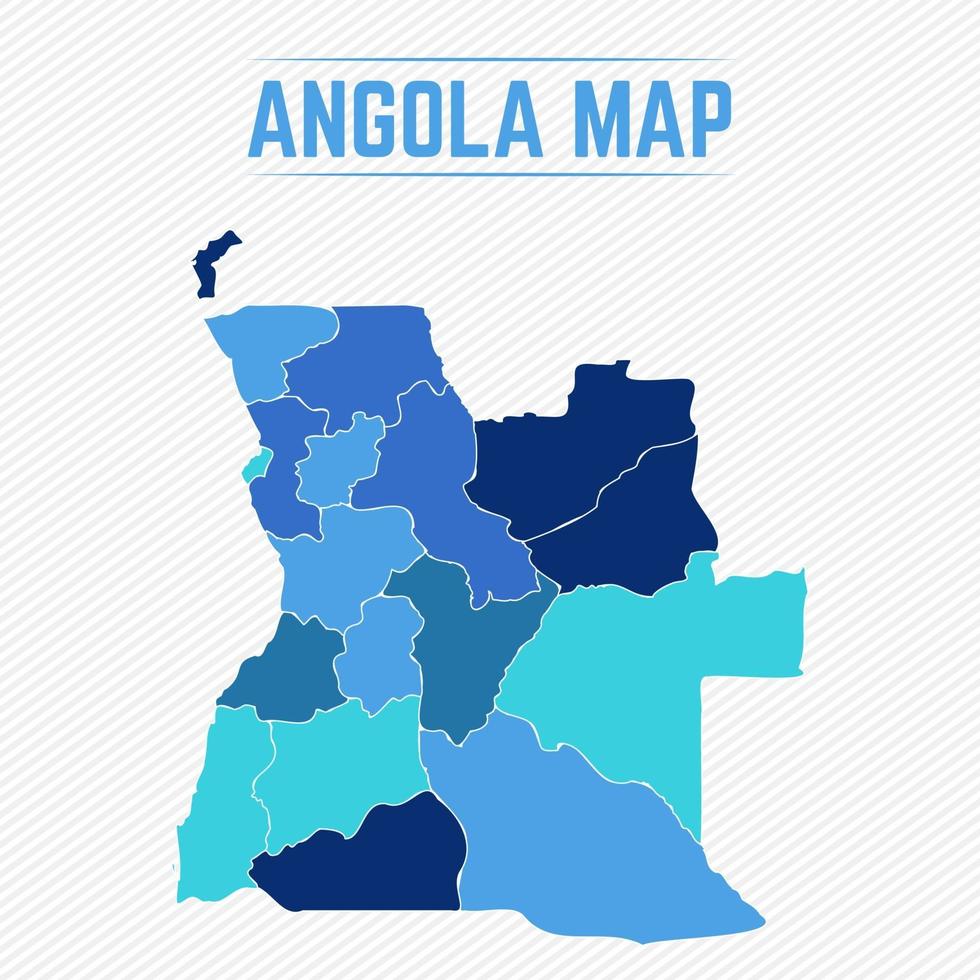 angola detaljerad karta med städer vektor