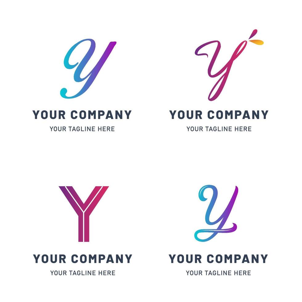 Sammlung von y Logo-Vorlagen vektor