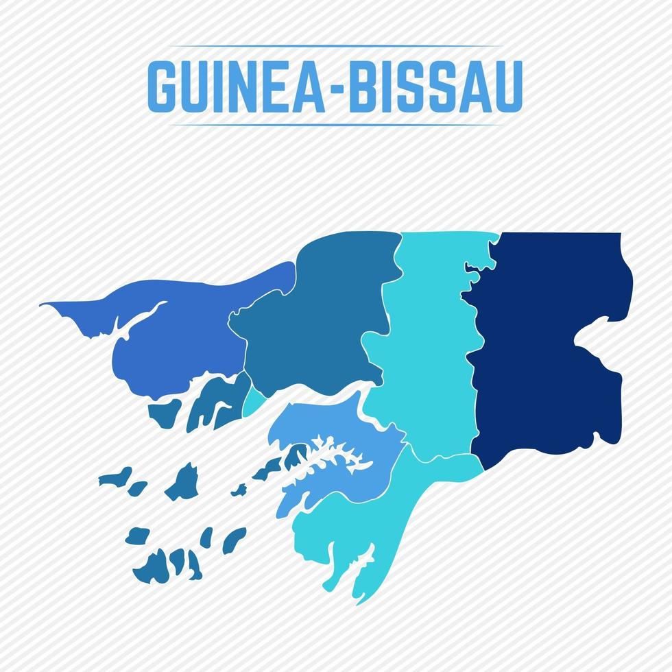 Guinea Bissau detaillierte Karte mit Regionen vektor