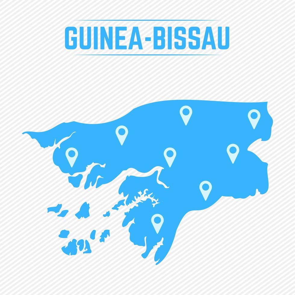 Guinea Bissau einfache Karte mit Kartensymbolen vektor