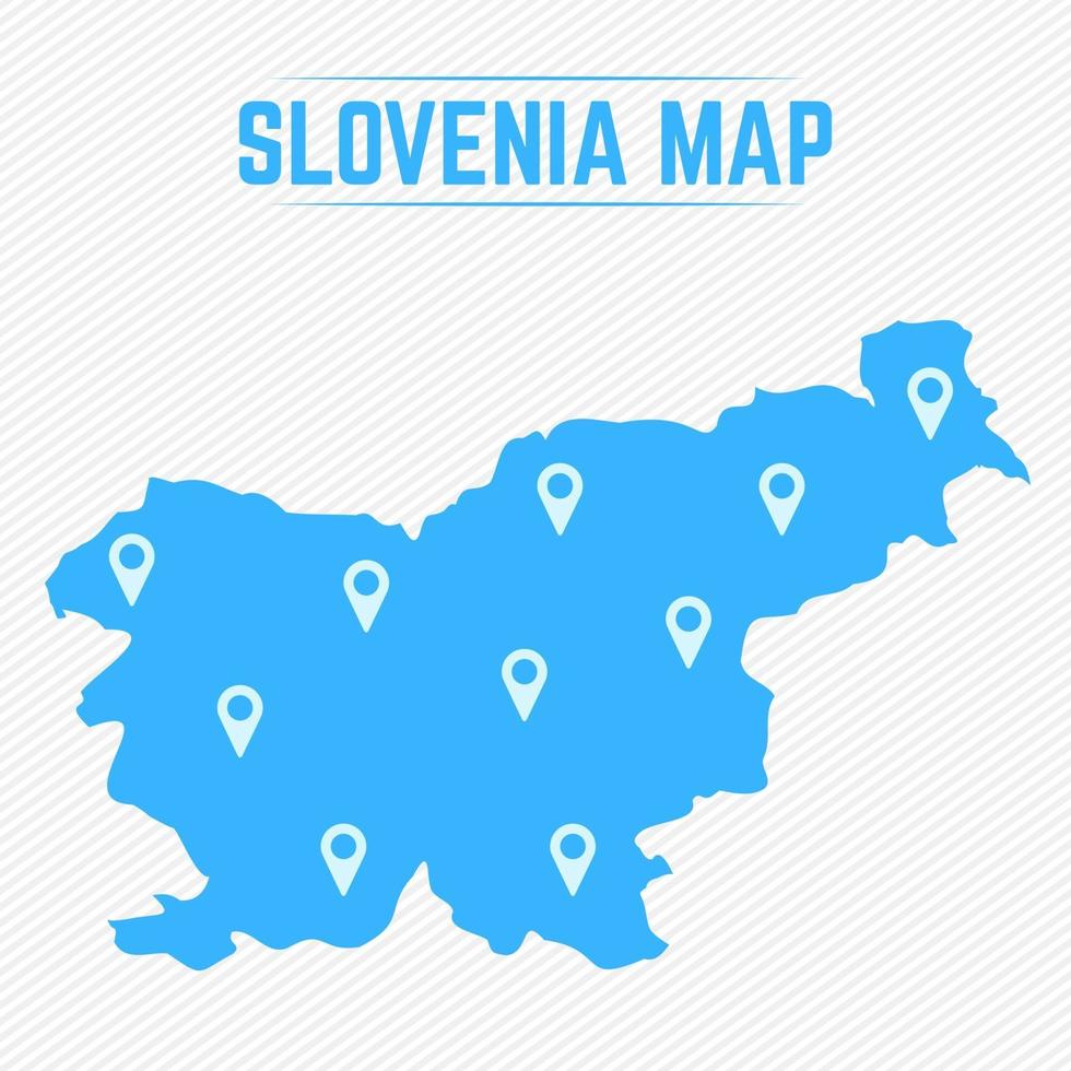 slovenien enkel karta med kartaikoner vektor