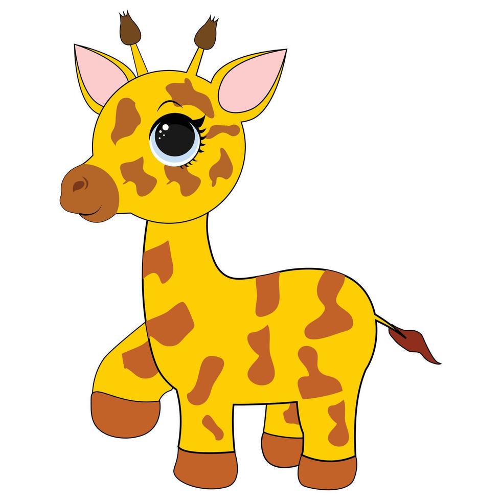 niedliches cartoon trendiges design kleine giraffe mit geschlossenen augen. Vektor-Illustrationssymbol für afrikanische Tiere. vektor