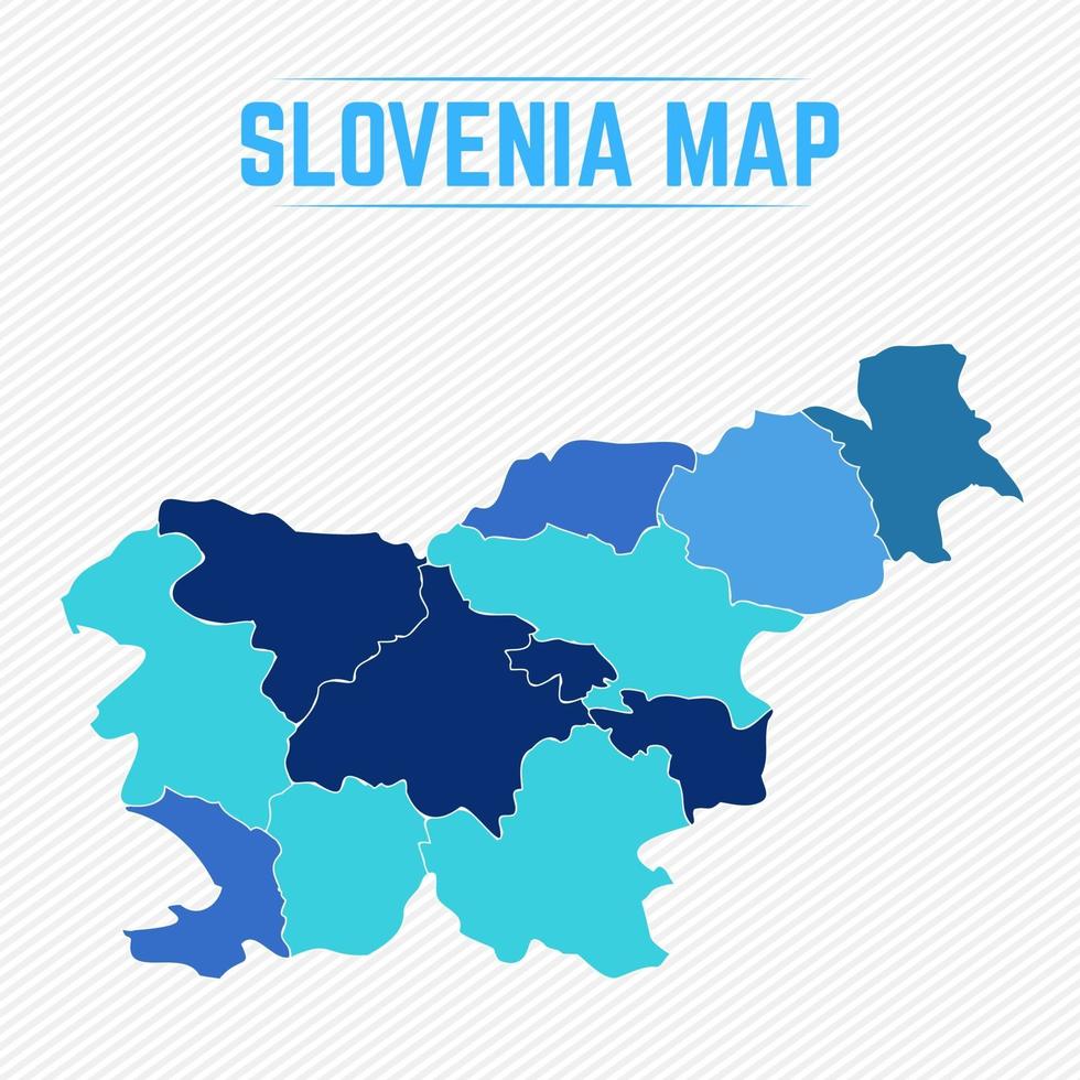 slovenien detaljerad karta med stater vektor