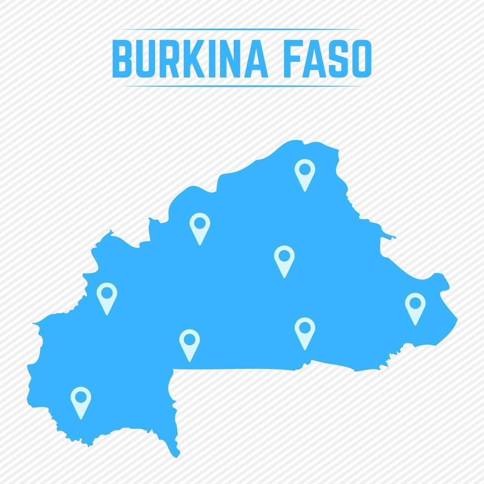 Burkina Faso einfache Karte mit Kartensymbolen vektor