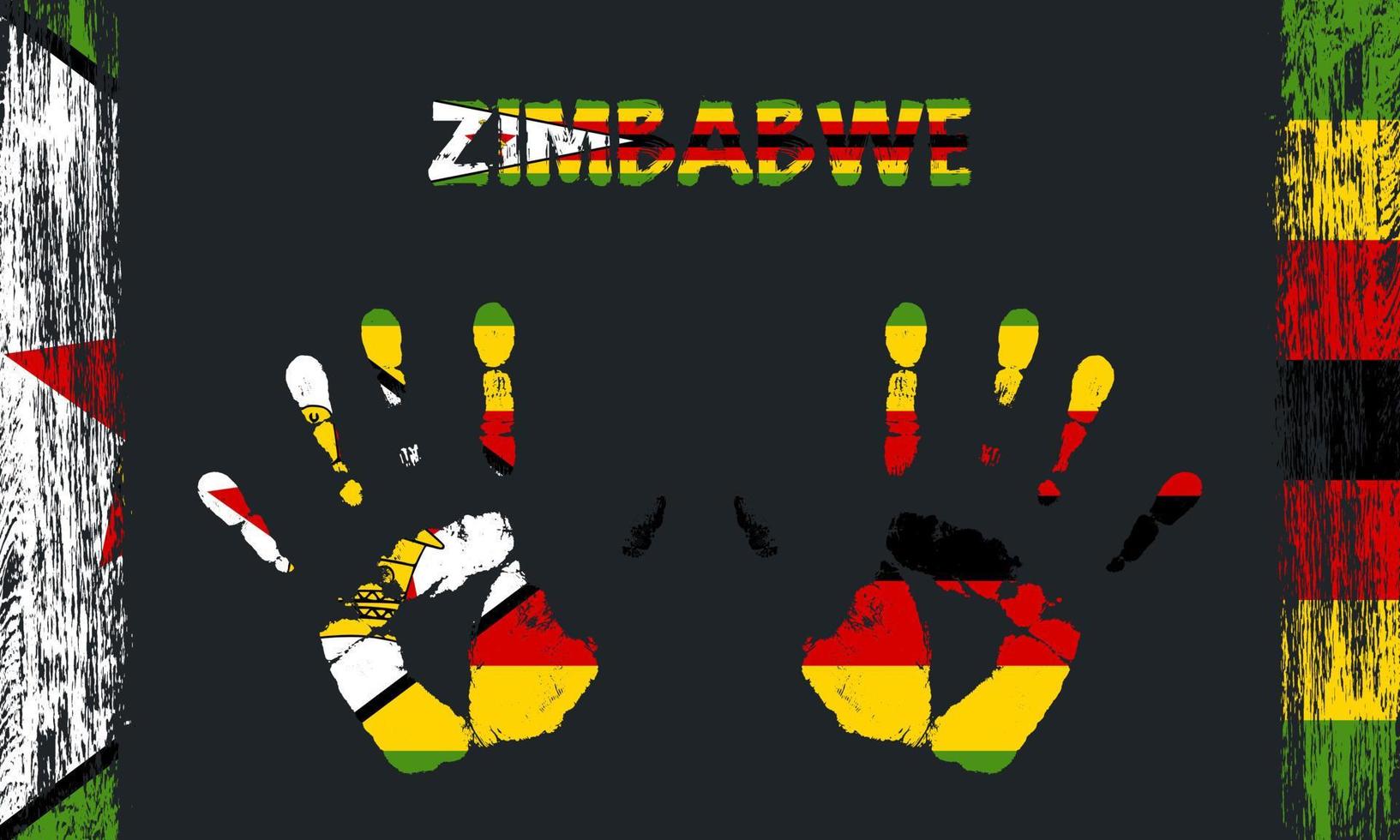 Vektor Flagge von Zimbabwe mit ein Palme