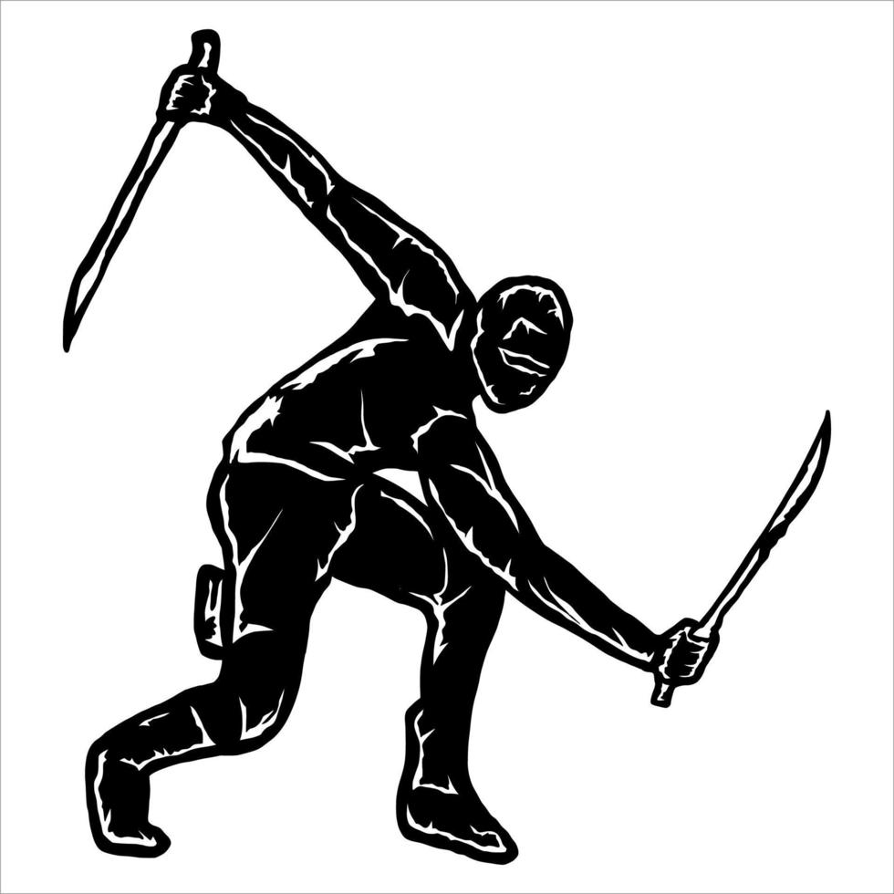 illustration vektor av ninja innehav svärd för logotyp, ikon, postor etc