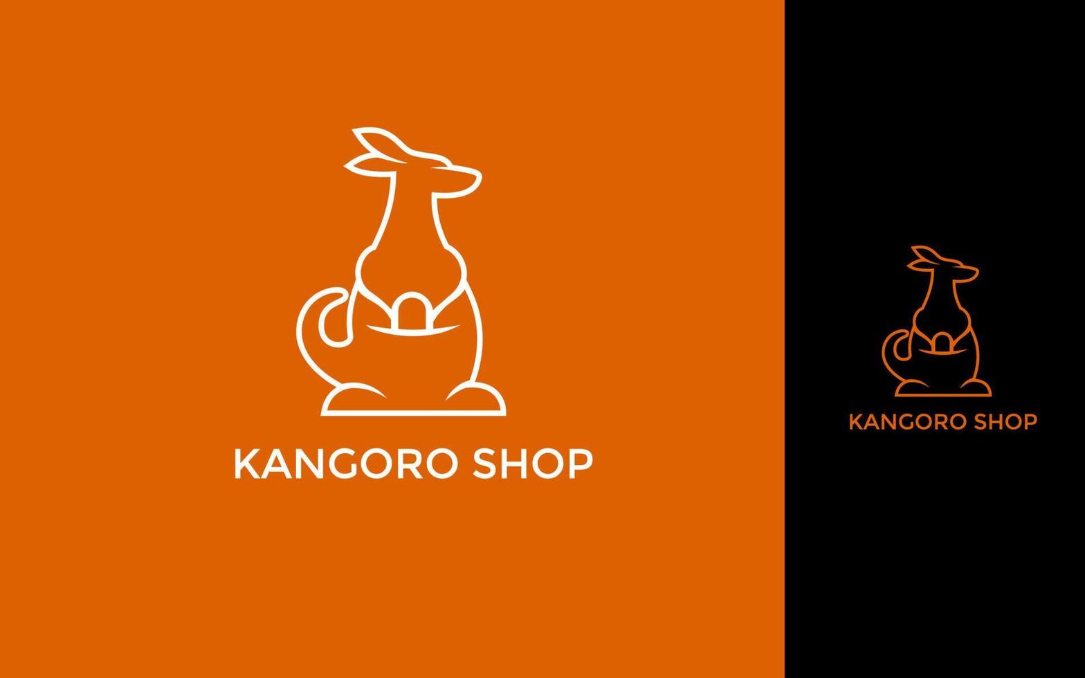 känguru affär modern logotyp design vektor
