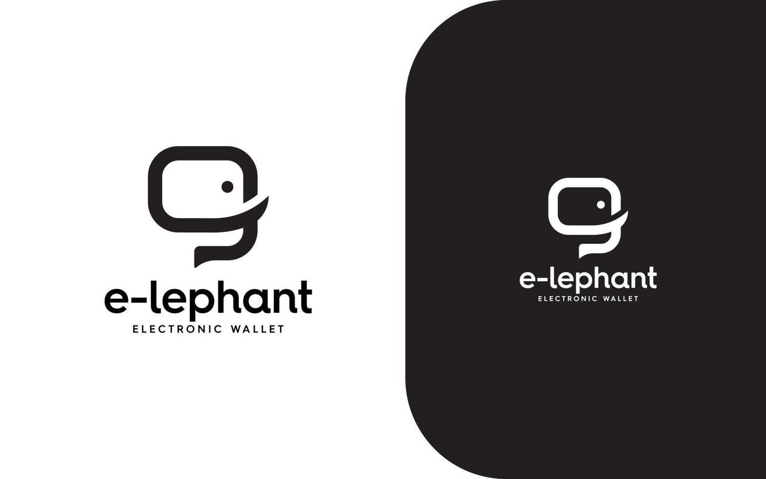 Elefant Brieftasche modern Tier siehe da Vektor