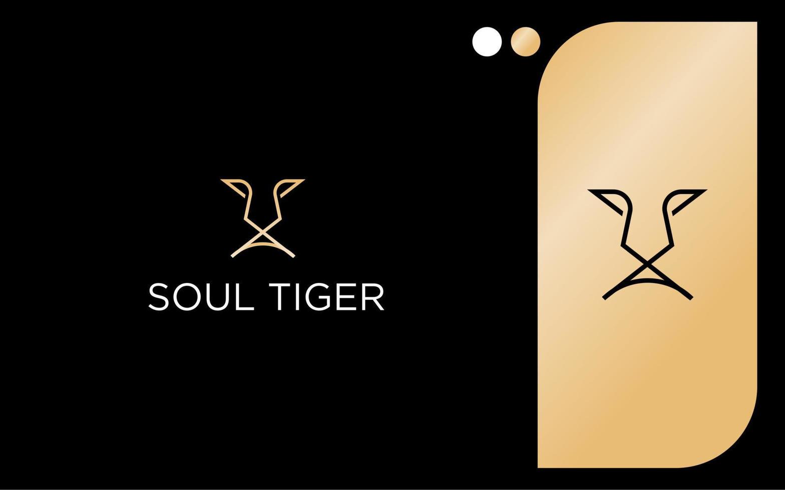 tiger yoga monogram logotyp vektor