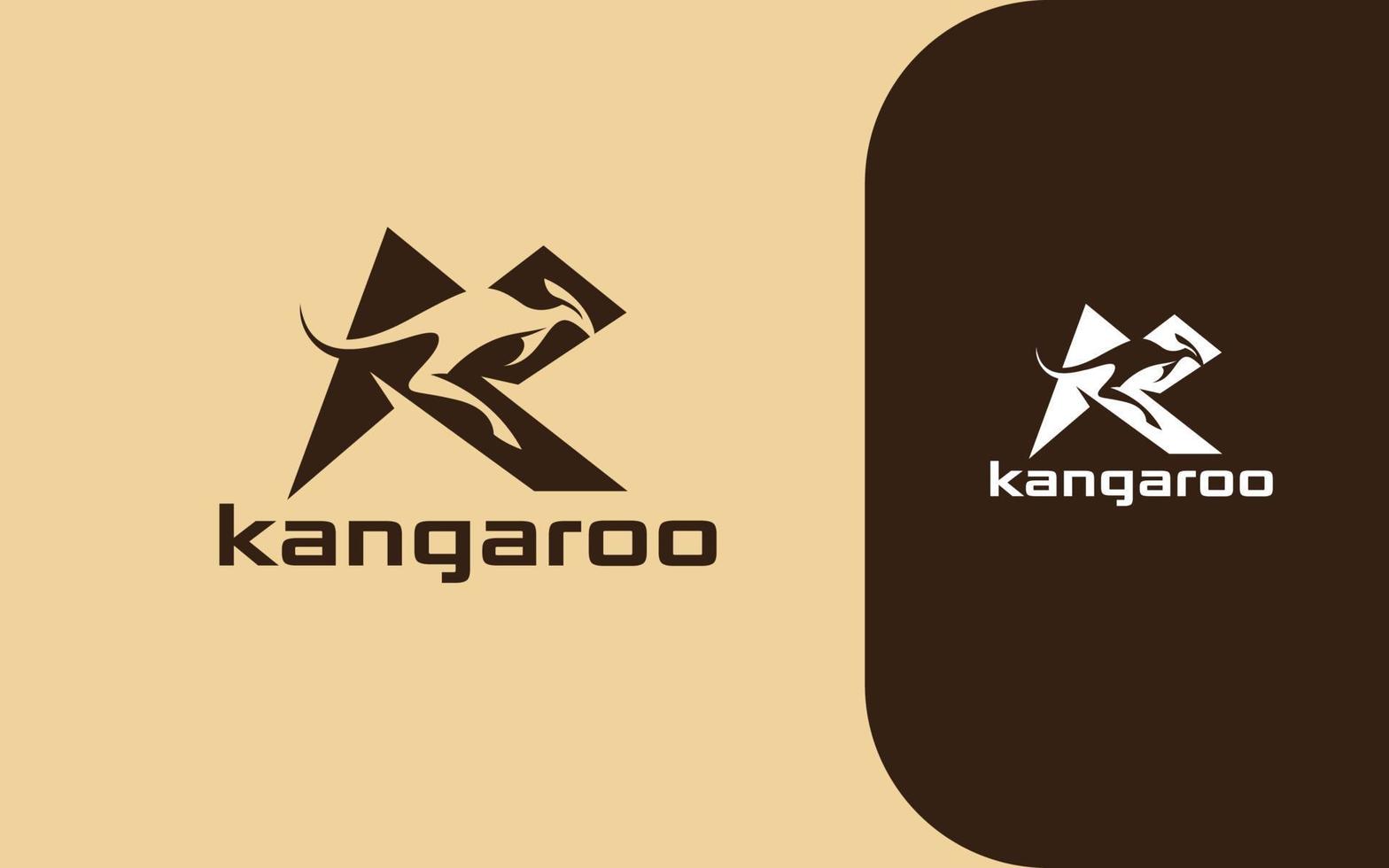 Känguru Brief k modern Logo Vektor