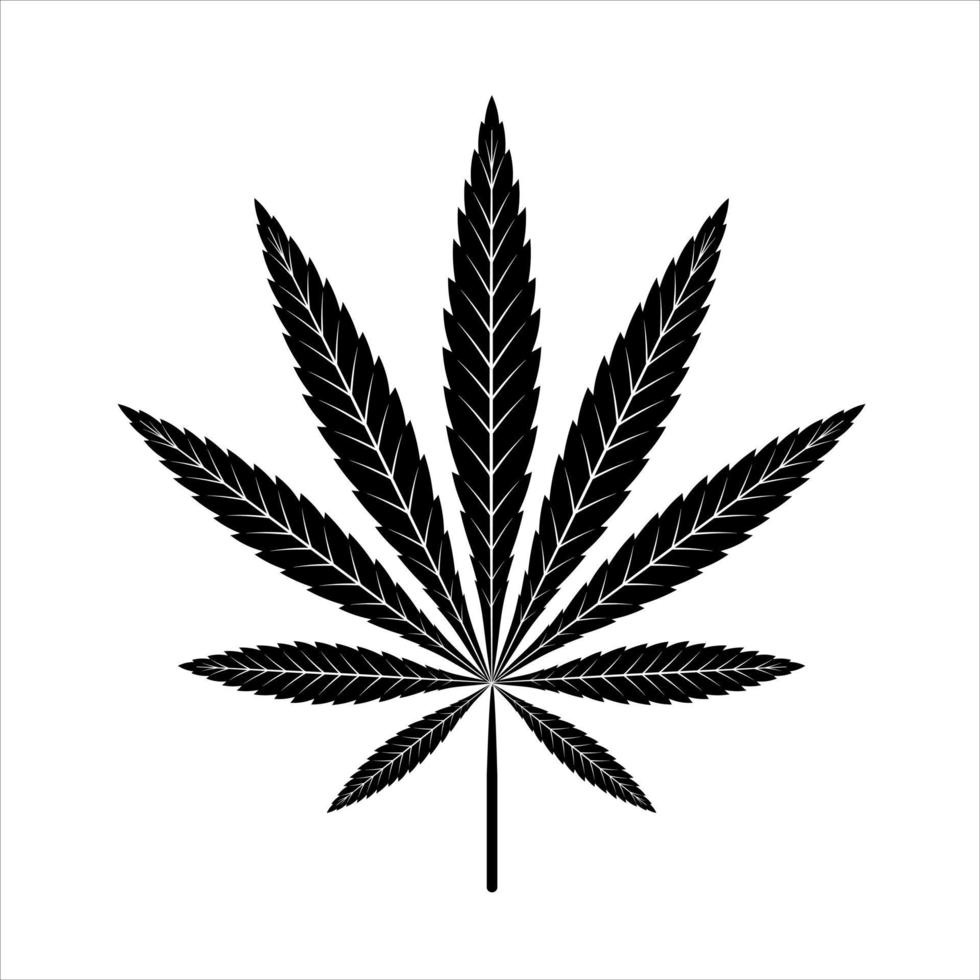 einfache Vektor Cannabis Blatt Silhouette