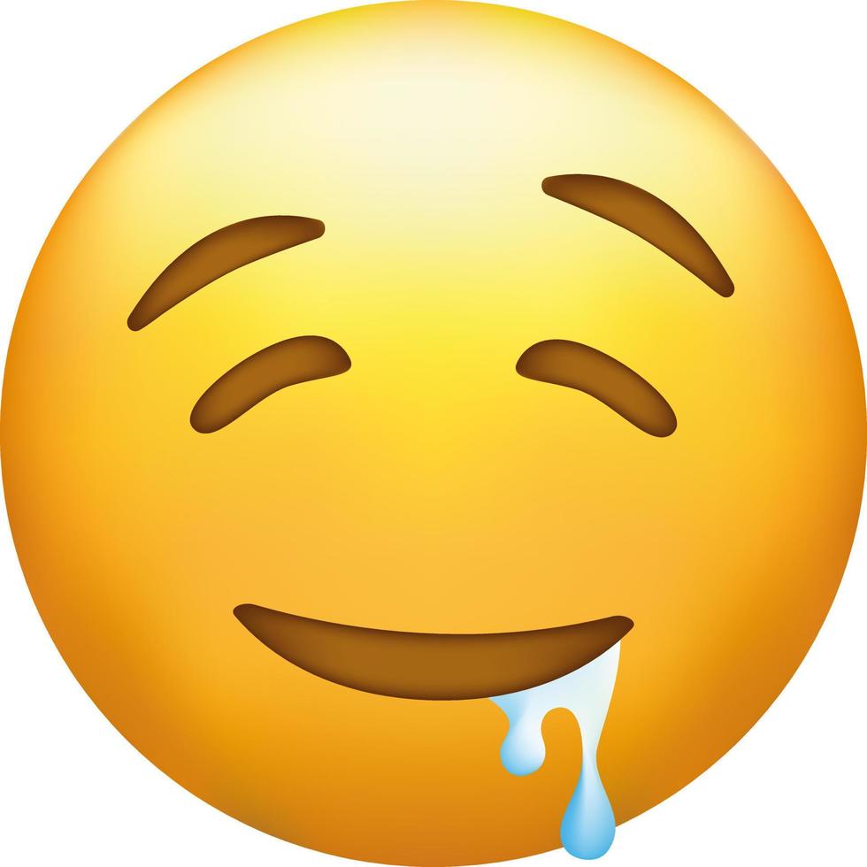 sabbern Emoji. Emoticon mit Speichel von Mund Ecke vektor