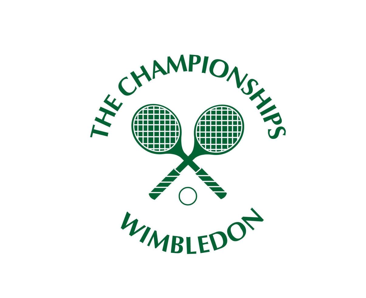 das Meisterschaften Wimbledon Logo Grün Symbol Turnier öffnen Tennis Design Vektor abstrakt Illustration