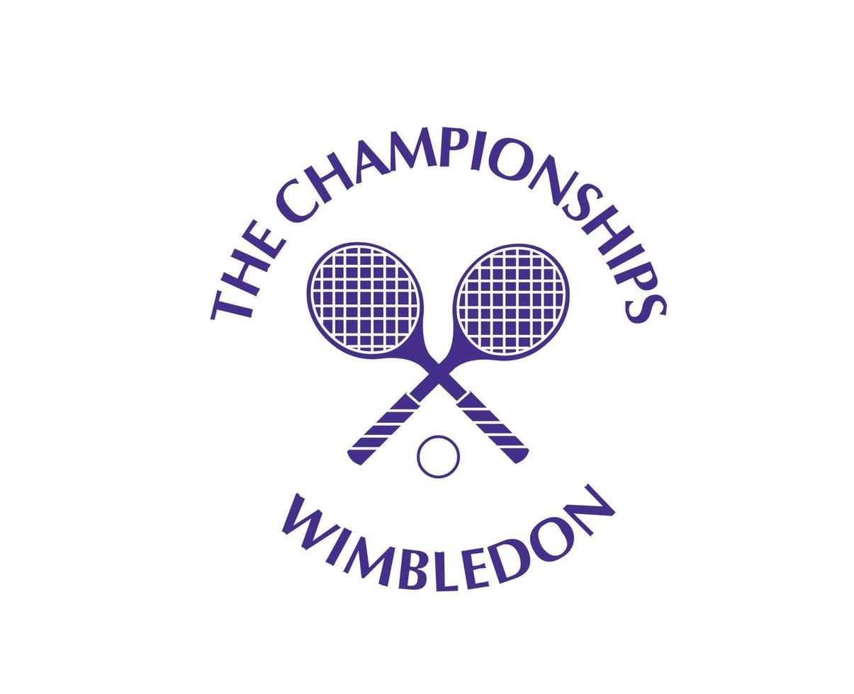 das Meisterschaften Wimbledon Logo lila Symbol Turnier öffnen Tennis Design Vektor abstrakt Illustration