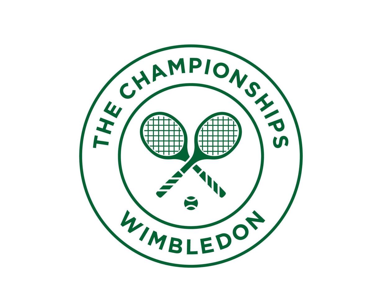 wimbledon de mästerskap symbol grön logotyp turnering öppen tennis design vektor abstrakt illustration