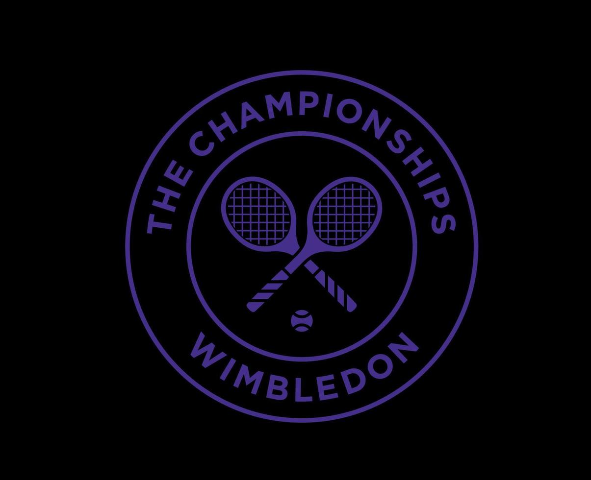 Wimbledon das Meisterschaften Symbol lila Logo Turnier öffnen Tennis Design Vektor abstrakt Illustration mit schwarz Hintergrund