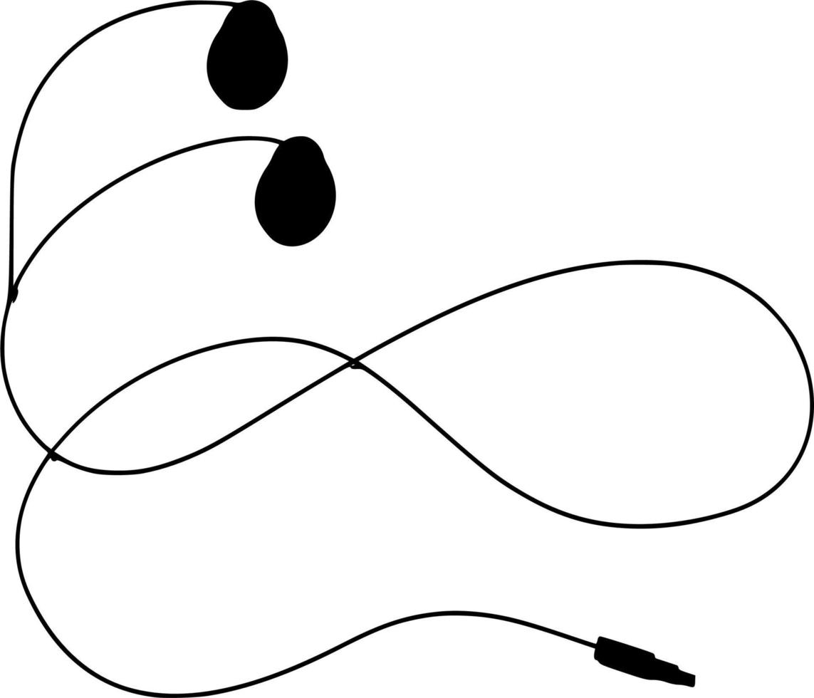 Vektor Silhouette von Kopfhörer auf Weiß Hintergrund