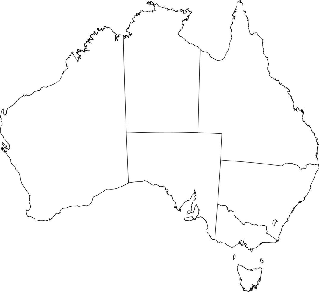 Vektor Silhouette von Kontinent Erdkunde Australien auf Weiß Hintergrund