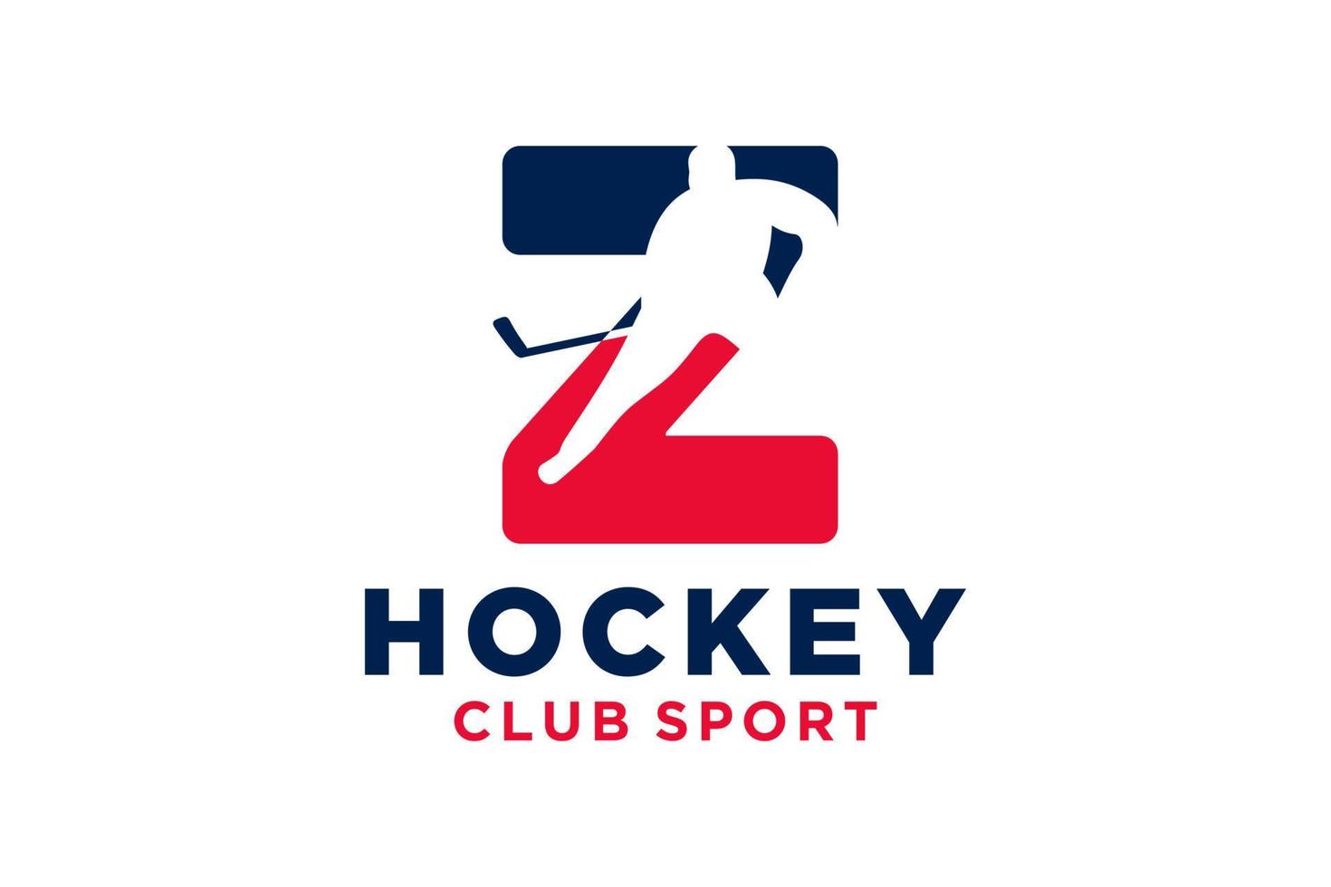 vektor initialer brev z med hockey kreativ geometrisk modern logotyp design.