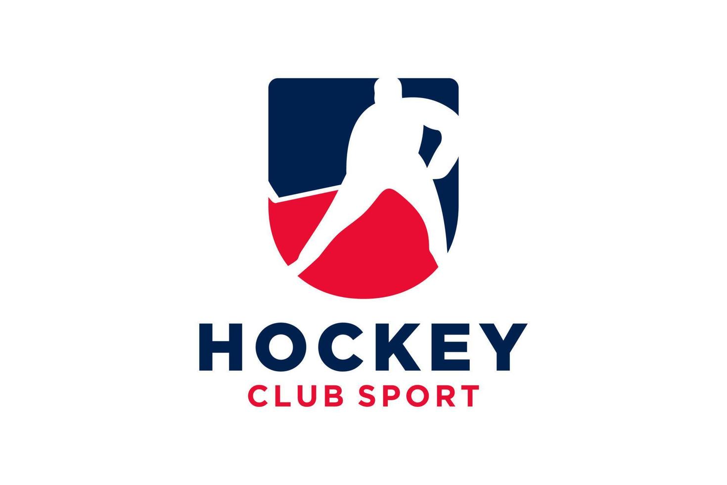 Vektor Initialen Brief u mit Eishockey kreativ geometrisch modern Logo Design.