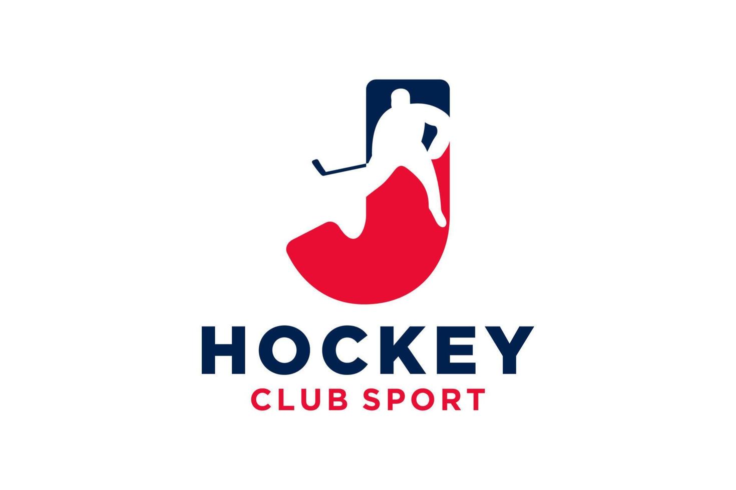 Vektor Initialen Brief j mit Eishockey kreativ geometrisch modern Logo Design.