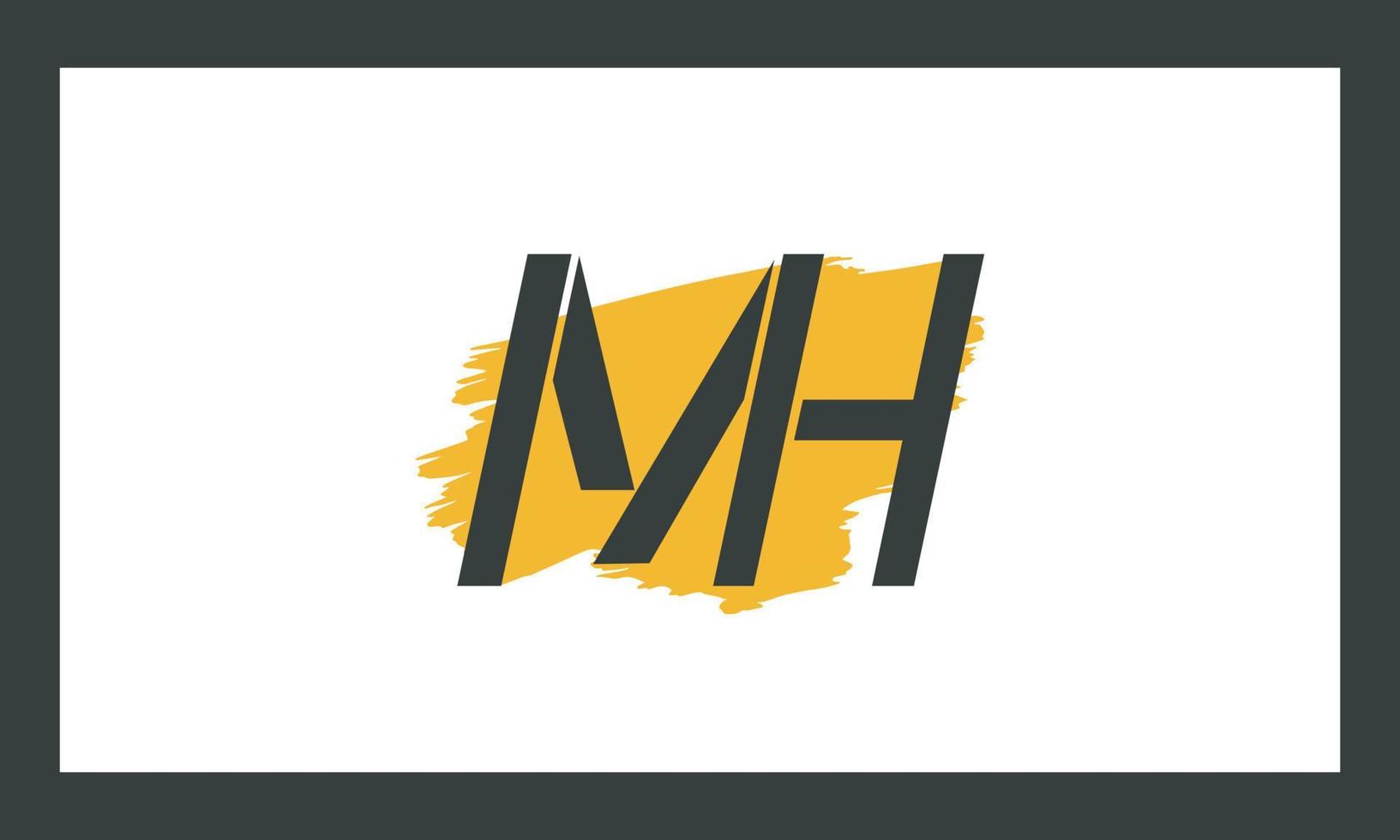 alfabetet bokstäver initialer monogram logotyp mh, hm, m och h vektor