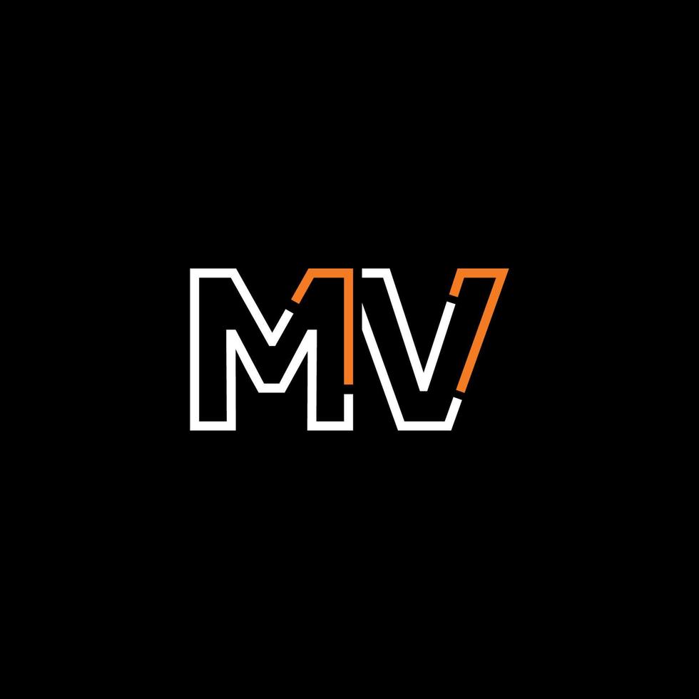 abstrakt brev mv logotyp design med linje förbindelse för teknologi och digital företag företag. vektor