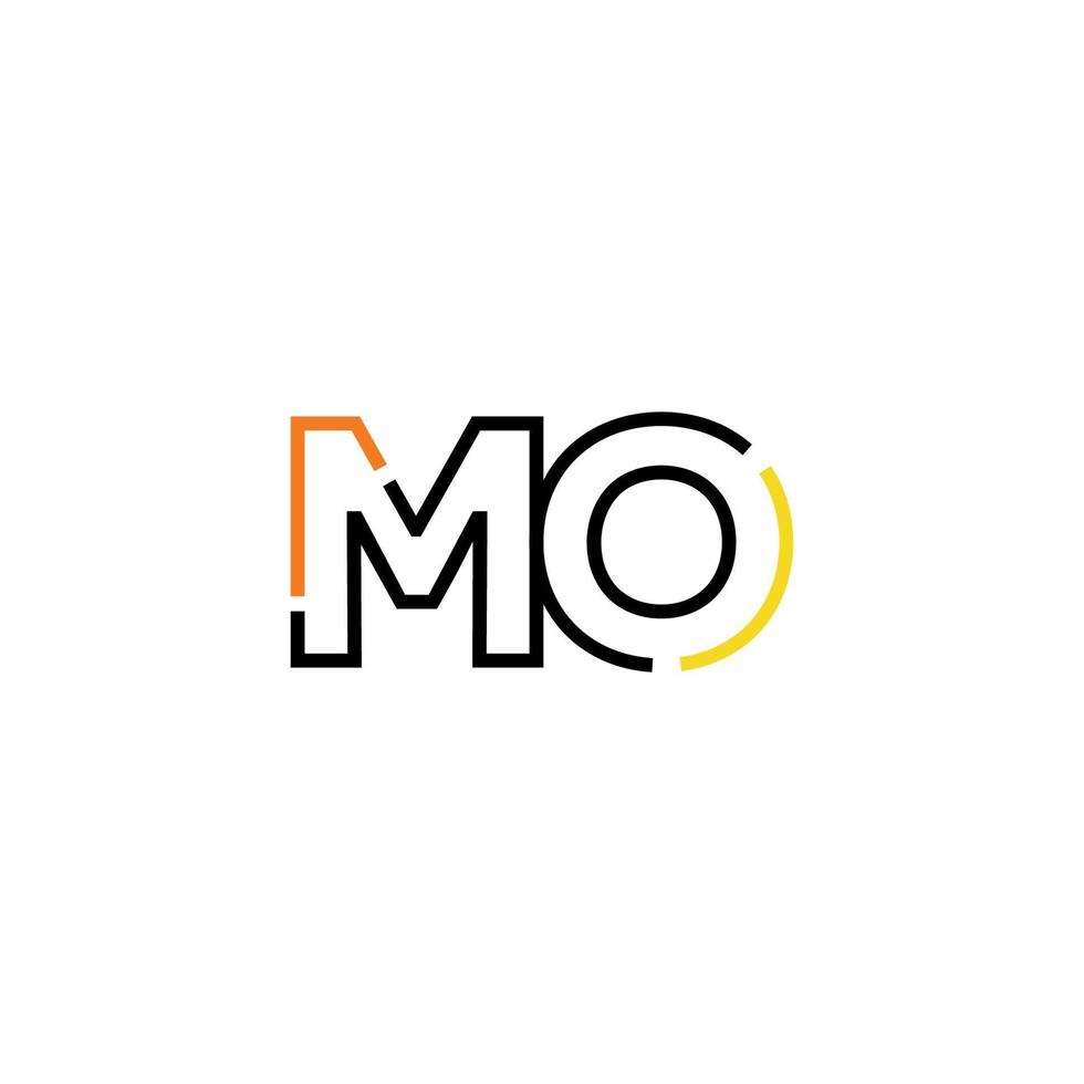 abstrakt Brief mo Logo Design mit Linie Verbindung zum Technologie und Digital Geschäft Unternehmen. vektor