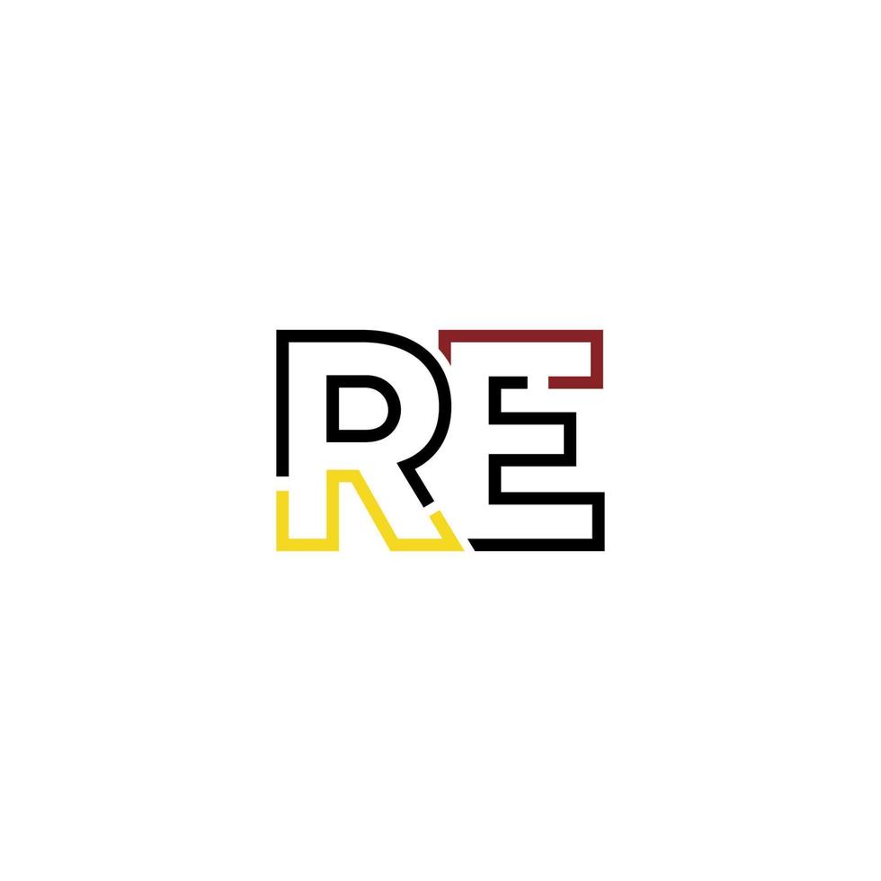 abstrakt Brief Re Logo Design mit Linie Verbindung zum Technologie und Digital Geschäft Unternehmen. vektor