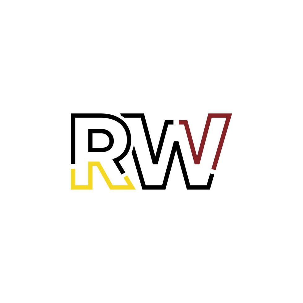 abstrakt Brief rw Logo Design mit Linie Verbindung zum Technologie und Digital Geschäft Unternehmen. vektor