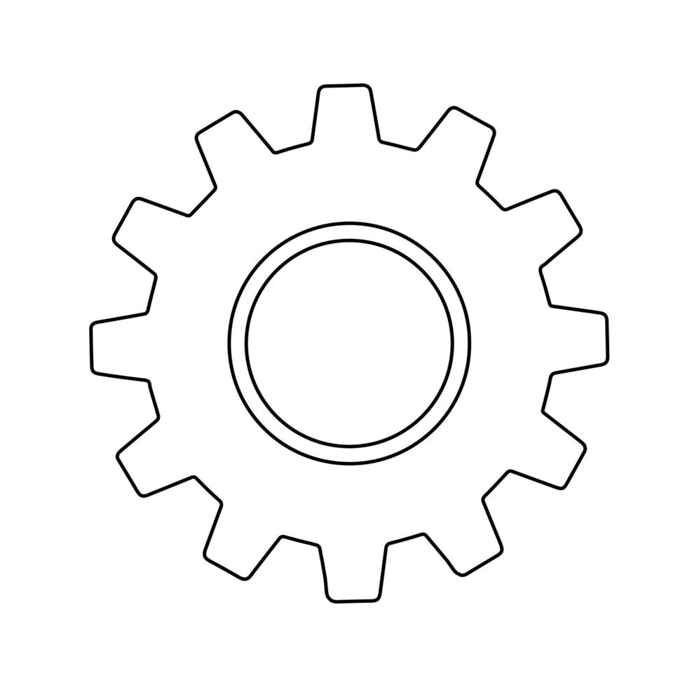 Zahnradzeichen einfaches Symbol auf Hintergrund. Symbol der Arbeitsgeräte vektor