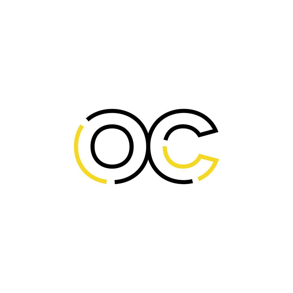 abstrakt brev oc logotyp design med linje förbindelse för teknologi och digital företag företag. vektor