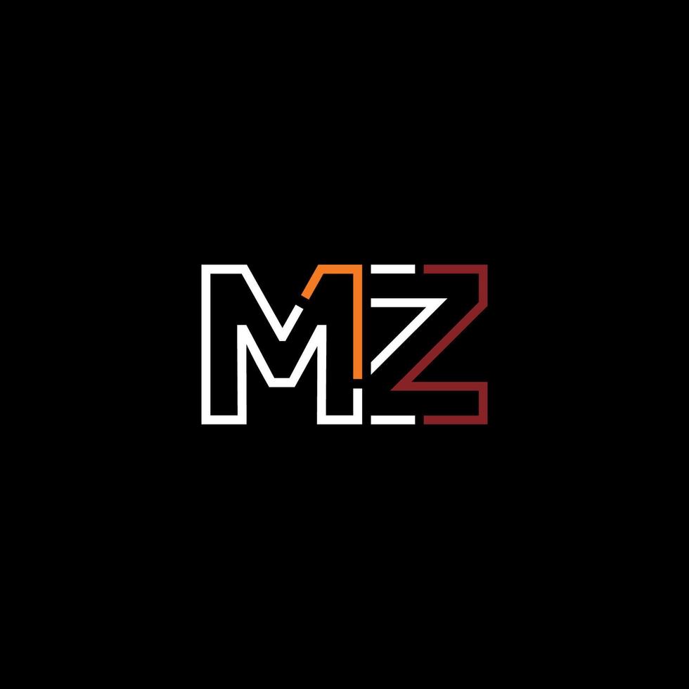 abstrakt Brief mz Logo Design mit Linie Verbindung zum Technologie und Digital Geschäft Unternehmen. vektor
