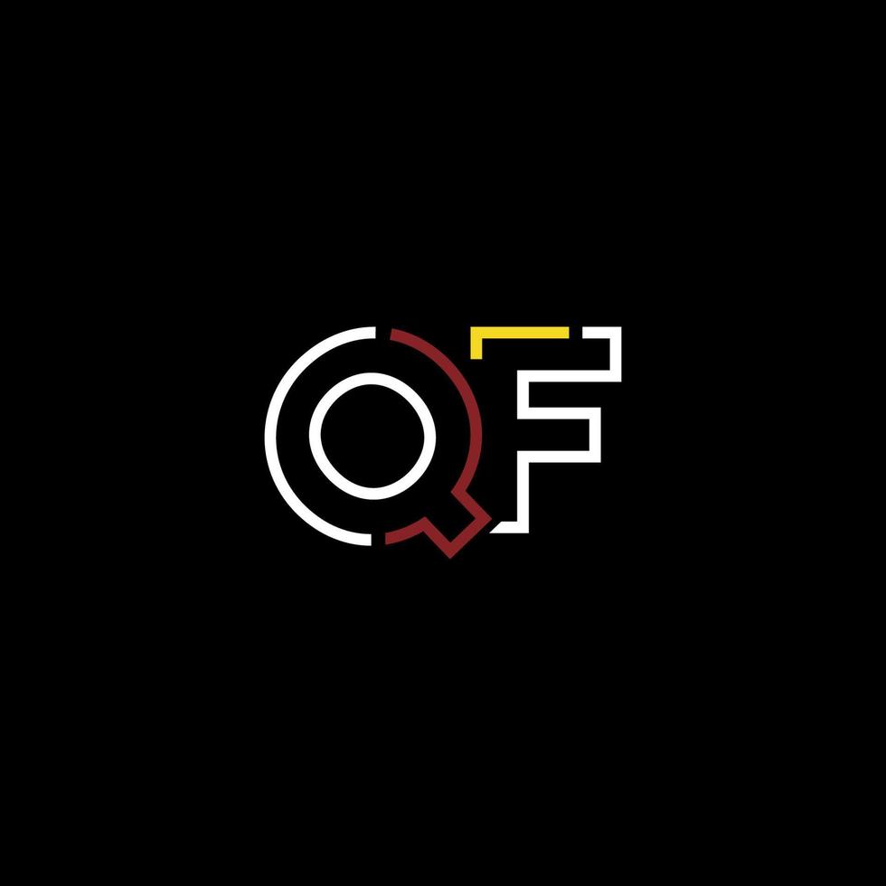 abstrakt brev qf logotyp design med linje förbindelse för teknologi och digital företag företag. vektor