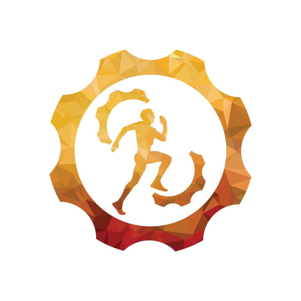 redskap illustration av en löpare ikon i en färgad lutning design mall. vektor