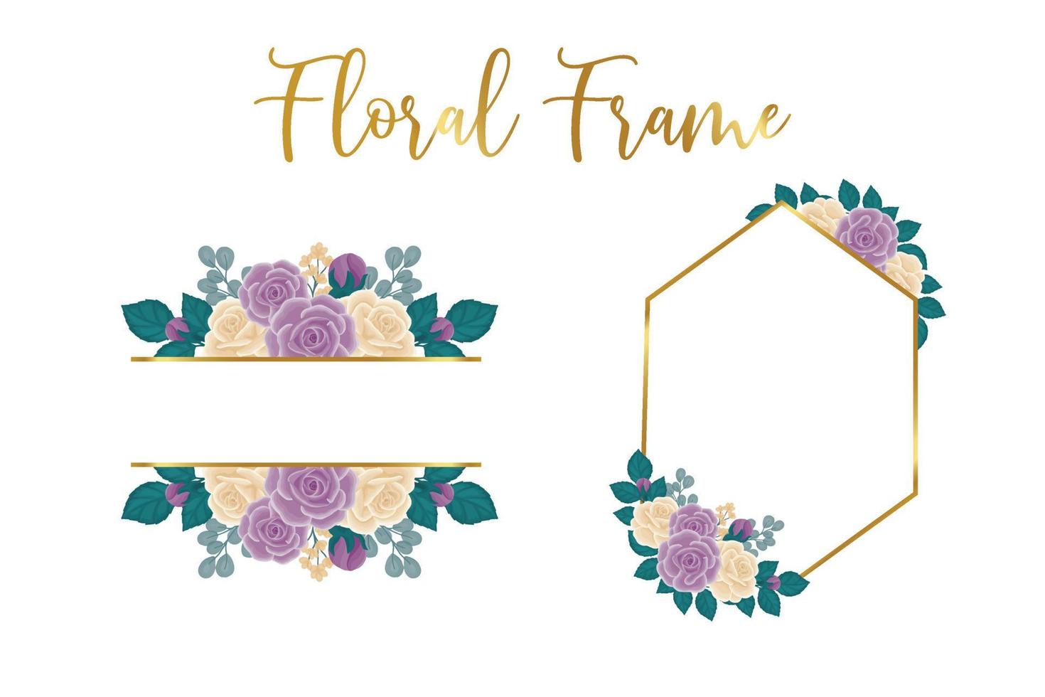 Blumen- Rahmen Rose Blume Design Vorlage, Digital Aquarell Hand gezeichnet vektor